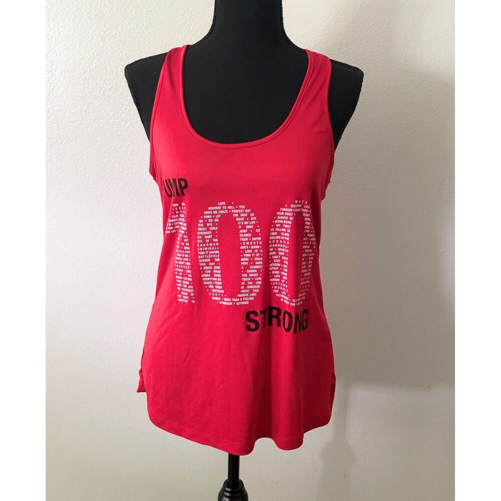 Sport Tek Red Tank Top Ladies Size L Pump 100 Strong Workout Sleeveless NO FLAWS